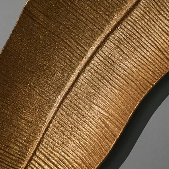 Golden Leaf Decorative Tray &ndash; Modern Aluminum Tabletop Accent, 19.5" {3}