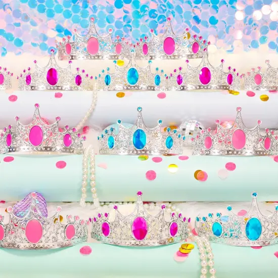 Party Favors Princess Crowns for Little Girls, 16Pcs Princess Dress Up Tiaras for Kids Jewelry Cosplay Accessories {2}