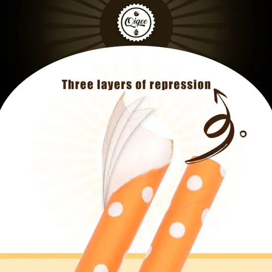 Yellow Orange Paper Straws for Drinking Yellow Disposable Straws 150pcs Biodegradable Disposable Straws Bulk(10 Pattern) {2}