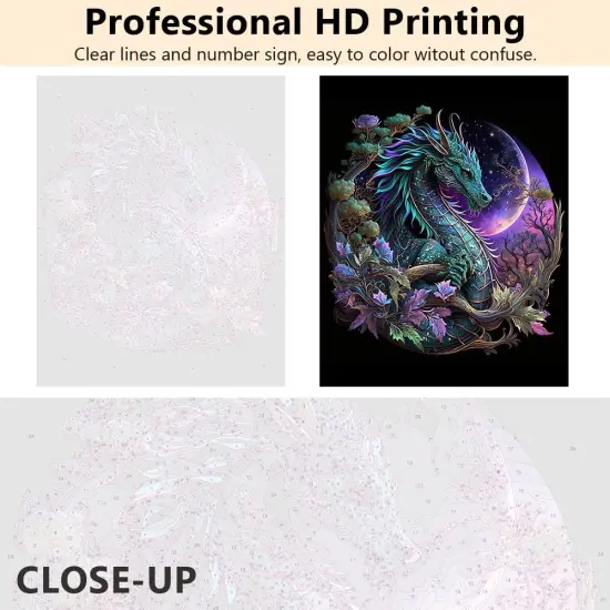 DIY Paint by Numbers, Red Dragon Adults' Paint-by-Number Kits on Canvas, Medieval Dragon Paint by Numbers Kit for Adults Kids and Beginner, 16X20 Inch Flameless Adult Paint by Numbers {2}