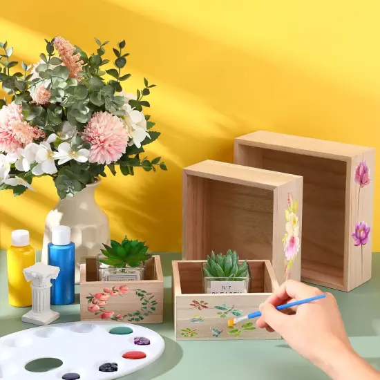 16 Pcs Rustic Wood Crates for Crafts {2}