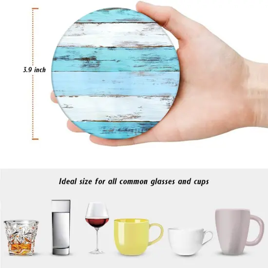 Set of 6 Wooden Board Coaster for Drinks {5}