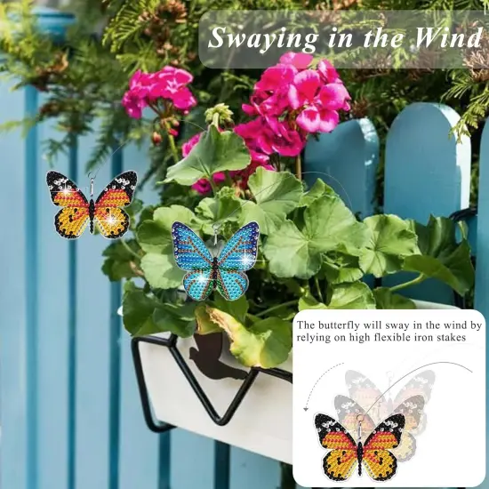 8 Pcs Butterfly Diamond Painting Art Kits for Adults {2}