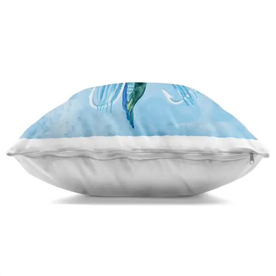 Stupell Industries Blue Flower Shape Design Decorative Printed Pillow design by Liz Jardine, 18 x 7 x 18 {3}