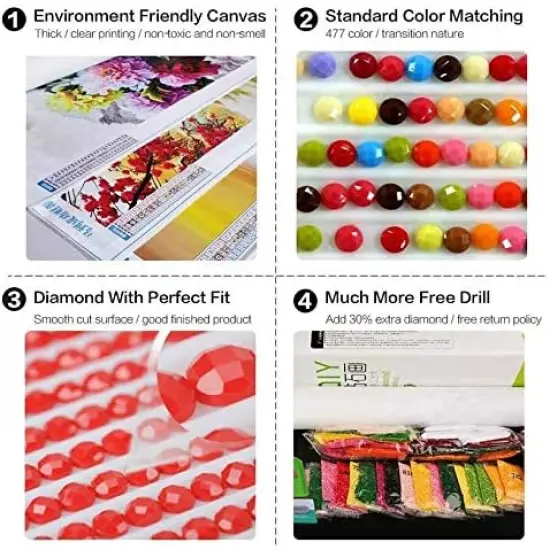 DIY 5D Diamond Art Kit for Adult Kids, Super Hero Captain Iron Superhero 5 Pieces Full Drill Embroidery Cross Stitch Picture Supplies Arts Craft for Home Wall Decor Paint 17.7x37.4 inch {5}