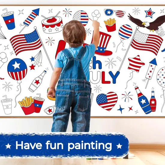 1 Pack Fourth of July Coloring Tablecloth for Kids {2}