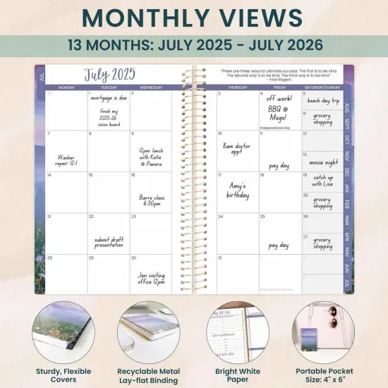 bloom daily planners 2025-26 Academic Planner, Soft Cover, 4" x 6", Mystical Mountains {4}