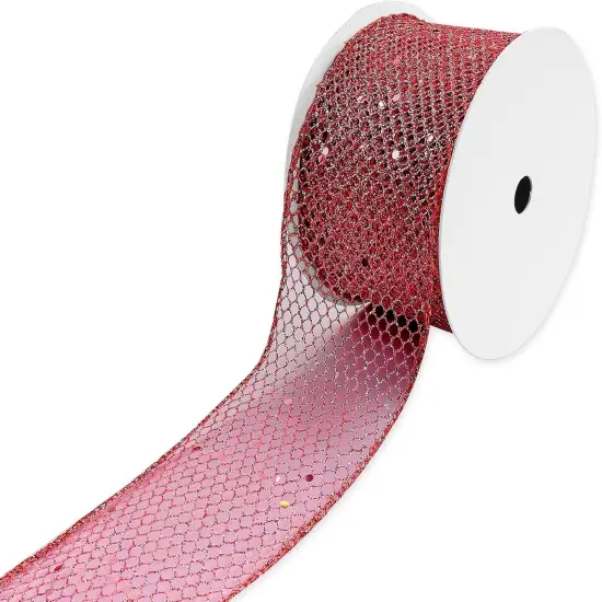 Orange Glitter Mesh Ribbon for Gift Wrapping Bow Making White Web Mesh Wired Mesh Ribbon {5}