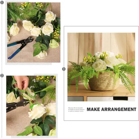 Artificial Flowers Silk Roses Fake Bridal Wedding Bouquet {3}