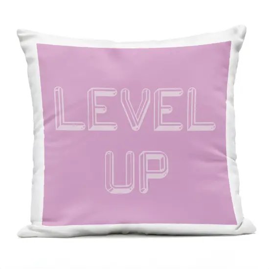 Stupell Industries Level Up Purple & White Outdoor Printed Pillow design by Yass Naffas Designs, 18 x 7 x 18 {1}
