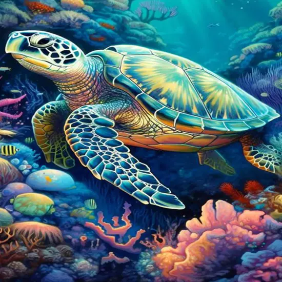 Sea Turtle Diamond Art Painting Kits for Adults, Full Drill Diamond Dots Paintings for Beginners, Round 5D Paint with Diamonds Pictures Gem Art Painting Kits DIY Crafts Kits 12x16inch {1}