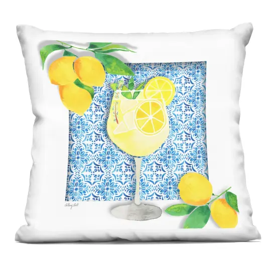 Stupell Industries Mediterranean Limoncello Drink Decorative Printed Pillow design by Hillary Holt, 18 x 7 x 18 {1}