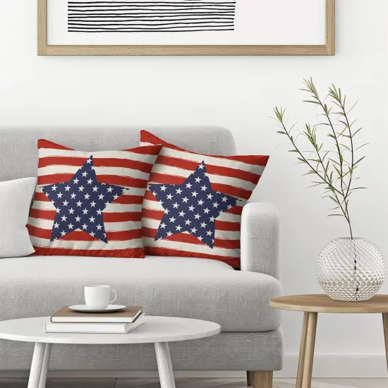 Throw Pillows American Flag USA Patriotic Outdoor Cushion Cases for Couch Bed Decorations {4}