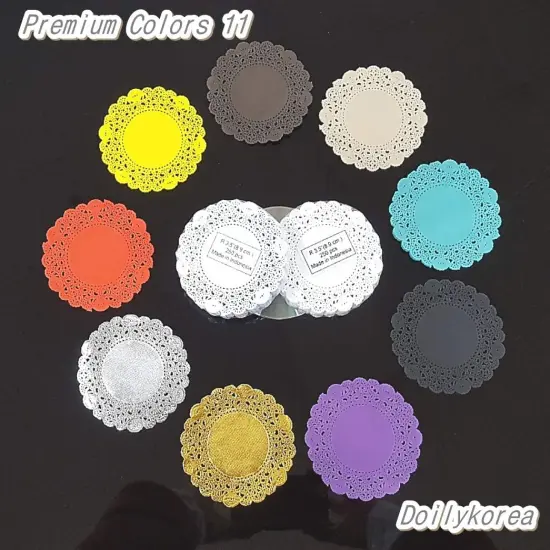 250pcs Premium 3.5inch Foil Round Lace Paper doilies - Non-Dust, Clean Cut, Simple Design : Party/Gift/for Cake Crafts/Home Decor Weddings Table Settings Placemats (Round - 3.5", Gold) {4}