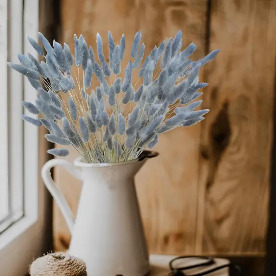 120pcs Dried Bunny Tails Flowers Lagurus Ovatus Tail Dried Flowers Pampas Grass Gray Natural Dried Floral Arrangement {5}