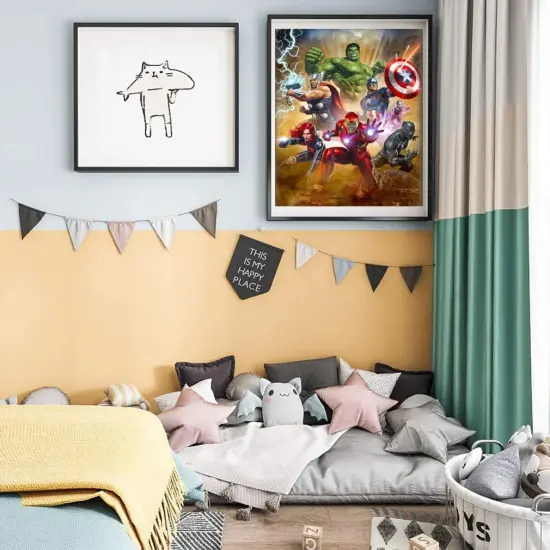 5D DIY Diamond Painting Kits for Adults, 5D DIY Full Drill Diamond Art Kit with Crystal Rhinestone,Paint with Diamond for Home Wall Decor Hulk and Captain America and Iron Man {5}