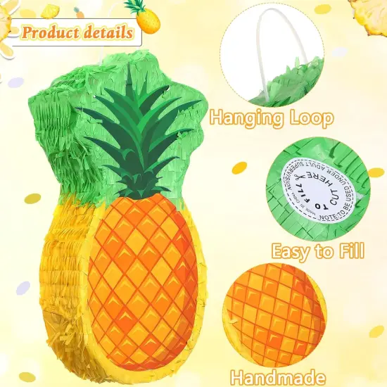 Fruit Pinata Summer Theme Includes Stick Blindfold Confetti Summer Fruit Theme Pinata Birthday Party Supplies for Birthday Party Carnival Beach Decor(Pineapple) {4}