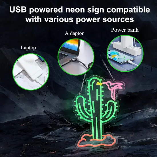 Cactus Neon Sign Night Light for Summer Bar, Club, Bedroom, Hotel, Pub, Cafe, Wedding, Birthday Party Gifts {3}