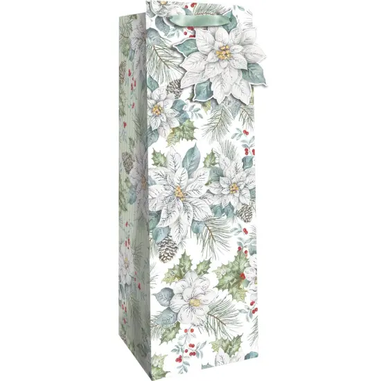 Pack/6: Snowdrift Floral Wine Bag - 4-1/2 x 4-1/2 x 14" {1}