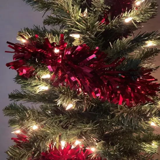 Red Metallic Twist Garland Indoor & Outdoor for Party Decorations {4}