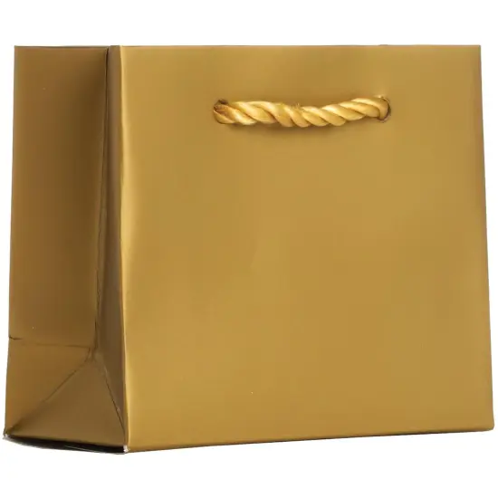 Pack/6: Matte Metallic Gold Gift Bag - 5 x 2 x 4" {1}