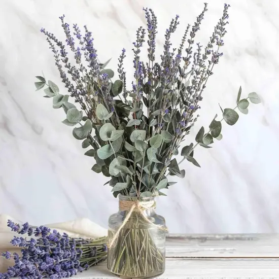 Dried Lavender 2 Bunches 100% Fresh Natural Purple Bouquet Flowers for Bathroom Photo Props Crafts Decoration, 15-17" for Shower Weeding Vase Decor, Home Fragrance(200-220 Stems(100g/3.5oz Total)) {3}