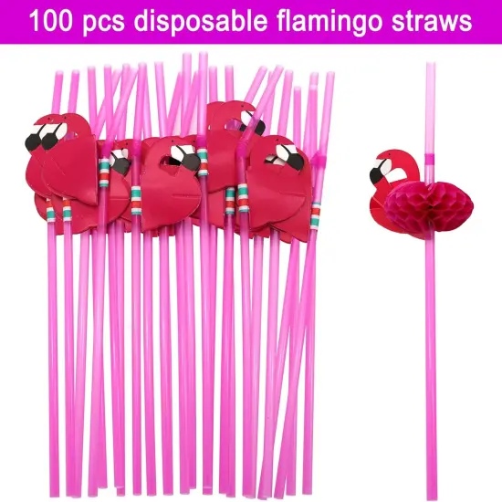 Flamingo Drinking Straws Cocktail Straws 9.65 Inch 100 PCS, Red Flamingo Drinking Straws for Cocktail,Milkshake,Juice, Decoration & Add Atmosphere for Valentine's Day {2}
