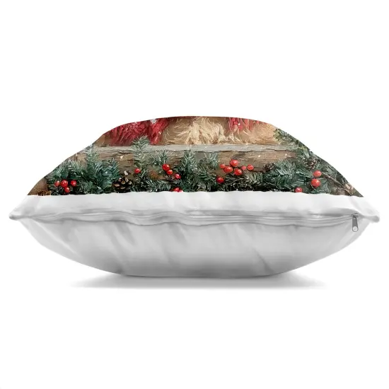 Stupell Industries Calf with Holly & Lights Garland Decorative Printed Pillow design by Riley B, 18 x 7 x 18 {3}