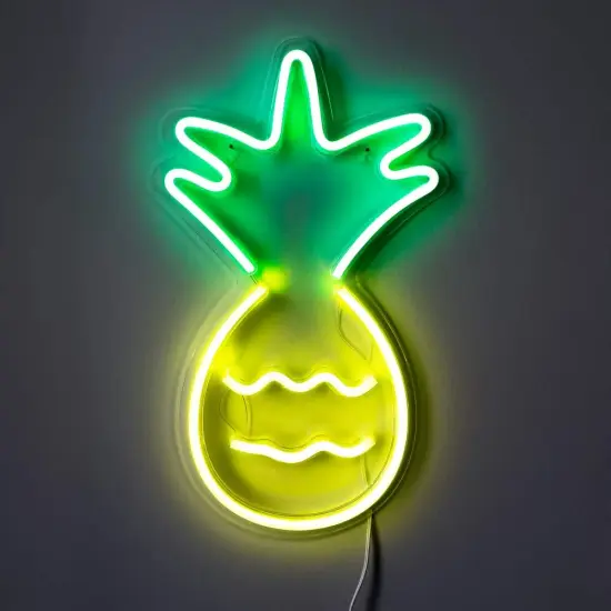 LED Neon &lsquo;Yellow & Green Pineapple&rsquo; Wall Sign for a Cool, Vibrant Summer Vibe {4}