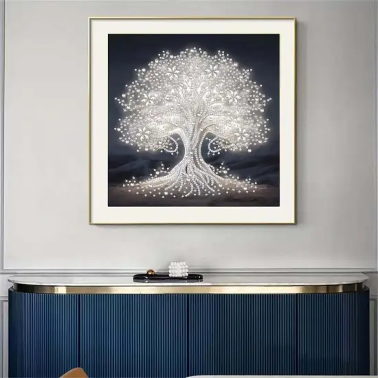 Special Shape Diamond Art Kits for Adults Beginners,Tree of Life Diamond Painting Kits for Adults,DIY White Tree Crystal Rhinestones Painting kit for Home Wall Decoration 12&times;12inch {2}