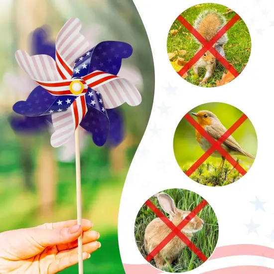 12Pcs American Flag Patriotic Pinwheels Fourth of July Decor Outdoor {3}