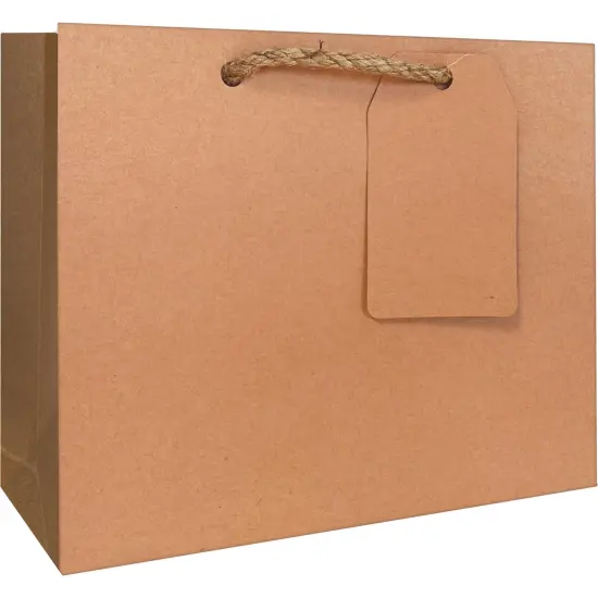 Pack/6: Coral Kraft Gift Bag - 7-1/2 x 3 x 6" {1}