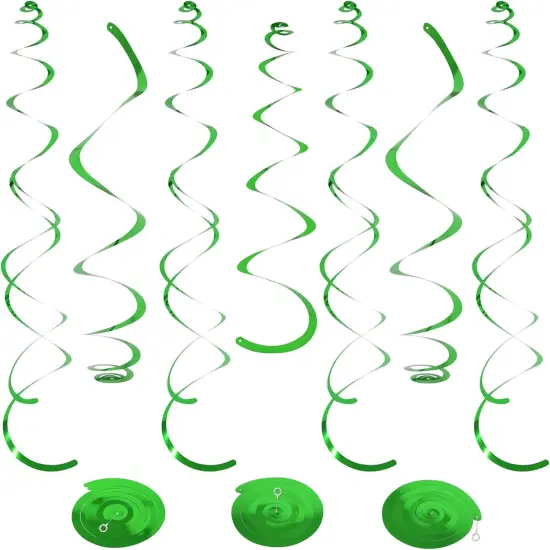 24 PCS Green Hanging Swirl Party Decorations {1}