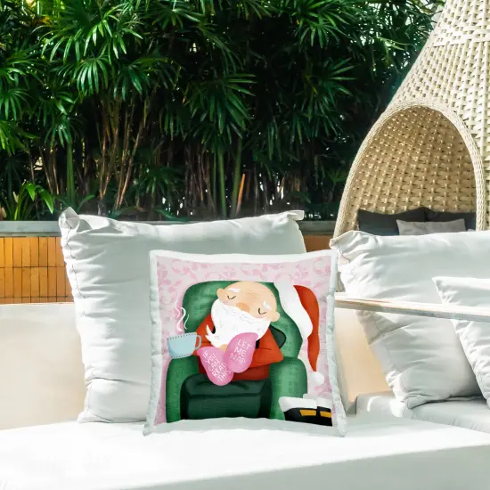 Stupell Industries Cozy Sleeping Santa Claus Outdoor Printed Pillow design by Sarah Hickman, 18 x 7 x 18 {2}