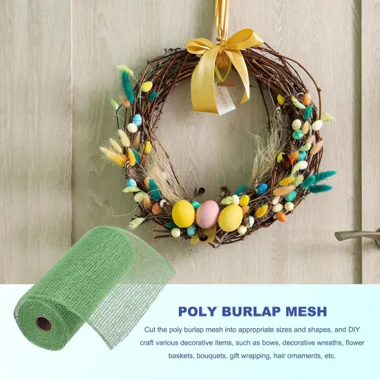 Poly Burlap Ribbon Mesh for Wreath, Decorative Mesh Fabric Ribbon {3}