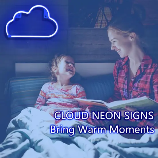 Summer Cloud Neon Sign - LED Cloud Light for Bedroom Aesthetic, USB or Battery Powered Wall Decor for Summer Vibes {4}