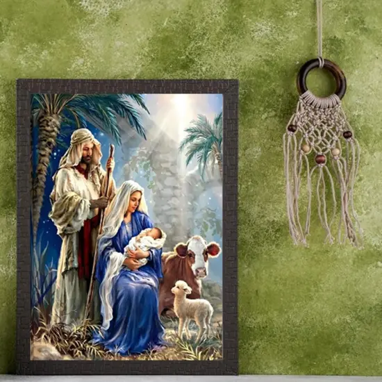 Nativity Diamond Art Painting Kits for Adults,5D Diamond Art Nativity Scene Kit,DIY Full Round Drills Christian Religious Diamond Dot Painting for Wall Decor 12X16 in {2}