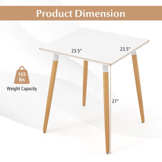 PVC MDF Square Dining Table with Metal Leg, Sturdy and Compact {5}