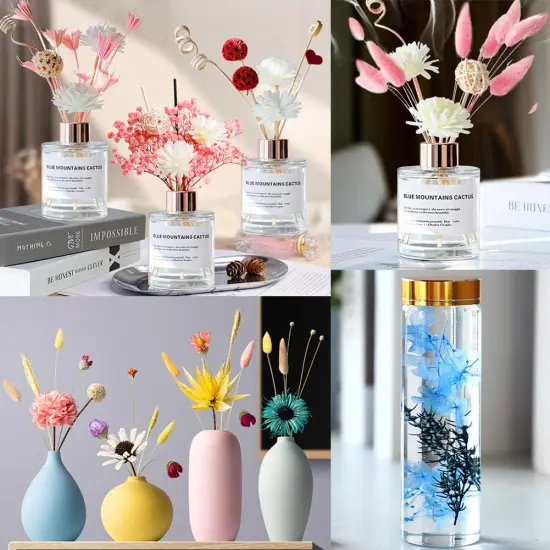 Dried Pressed Leaf Flowers-Multiple Colorful Pressed Flowers Daisies for Craft Resin Jewelry Making Art Craft DIY（Violet） {2}