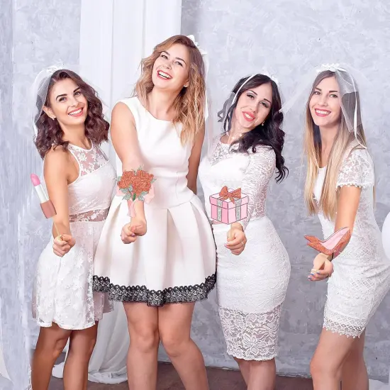 26 Pieces Bridal Shower Wedding Photo Booth Props Bachelorette Photo Props Rose Gold Pink Future Wife Party Decorations for Bridal Shower Out Hen Party Gift Accessories {3}