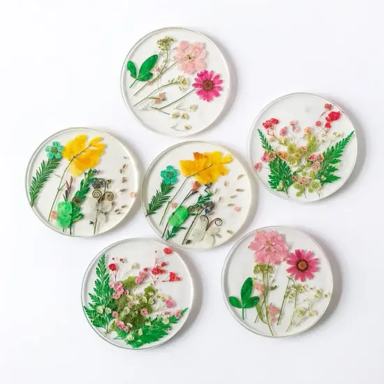 Set of 6 Floral Coasters for Drinks {1}