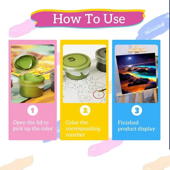 Beach Paint by Numbers for Adults - Landscapes Paint by Number on Canvas Without Frame, DIY Scenery Oil Painting for Gift Home Wall Decor (16x20 inch) {5}