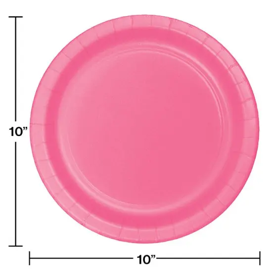 240 pc Bulk Candy Pink Sturdy Style Paper Banquet Plates 10.25 inch {2}