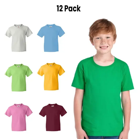 12 Pack: Fruit of the Loom&reg; Youth Short Sleeve Crew Neck T-Shirt True red {2}