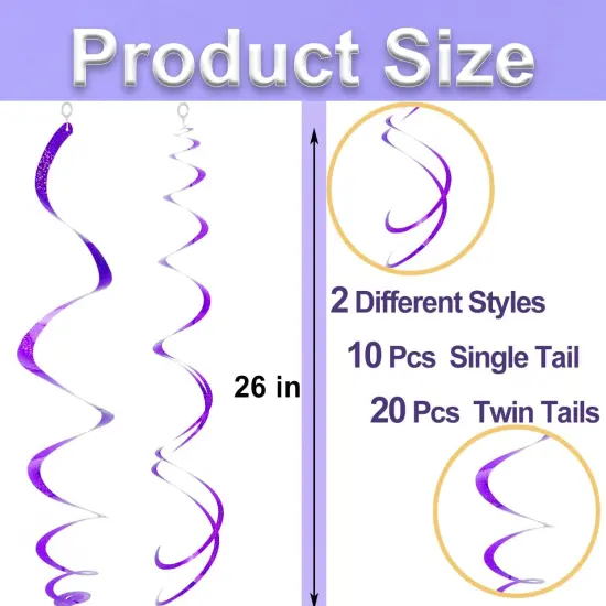 30 pcs Purple Hanging Swirl Party Decorations {2}