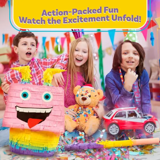 Party Pi&ntilde;ata with Stick and Blindfold &ndash; Perfect for Kids and Adults Birthday Celebrations &ndash; Brightly Colored Pi&ntilde;ata Set Ready for Fun-Filled Party Activities {3}