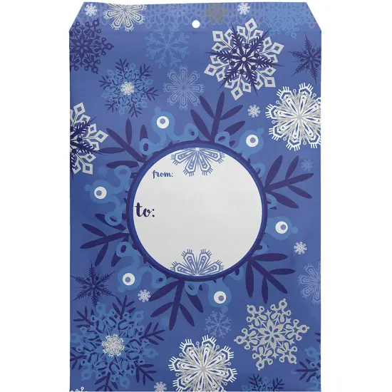 Pack/6: Elegant Snowflake Theme Mailing Envelope - 6 x 1/2 x 9-1/2" {1}
