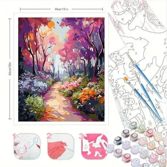 Easy Paint by Numbers Kit for Adults Beginner, Spring Adult Paint by Number Kits on Canvas, DIY Painting with Numbers for Adults, Acrylic Simple Oil Paint by Number Kits for Home Wall Decor 16x20 In {2}