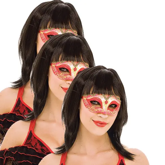 Red Masquerade Mask {3}