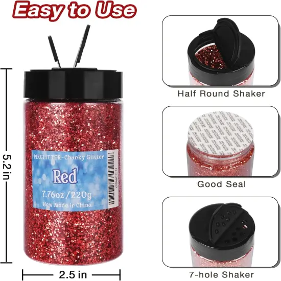 7.76oz/220g Red Craft Glitter Powder {2}
